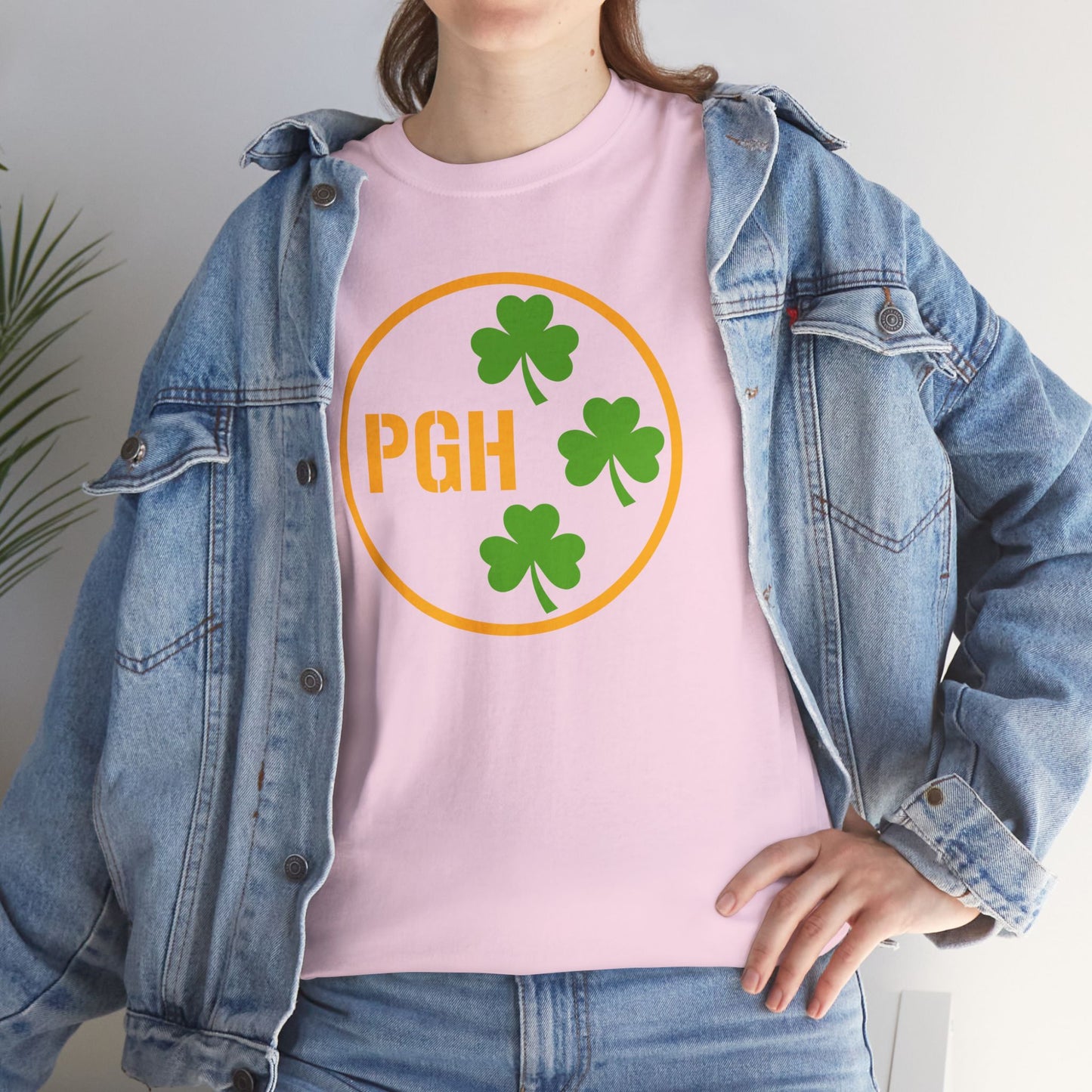 PGH Shamrock Circle T-Shirt | Pittsburgh Irish Pride Tee | Steel City Parody Logo Style | St Patricks Day Shirt