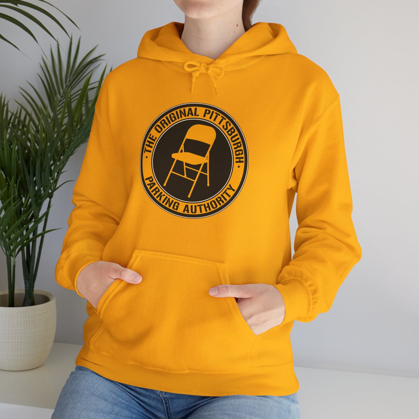 Pittsburgh Parking Chair Hoodie Original Pittsburgh Parking Authority Emblem | Funny Yinzer Pullover | Steel City Gift