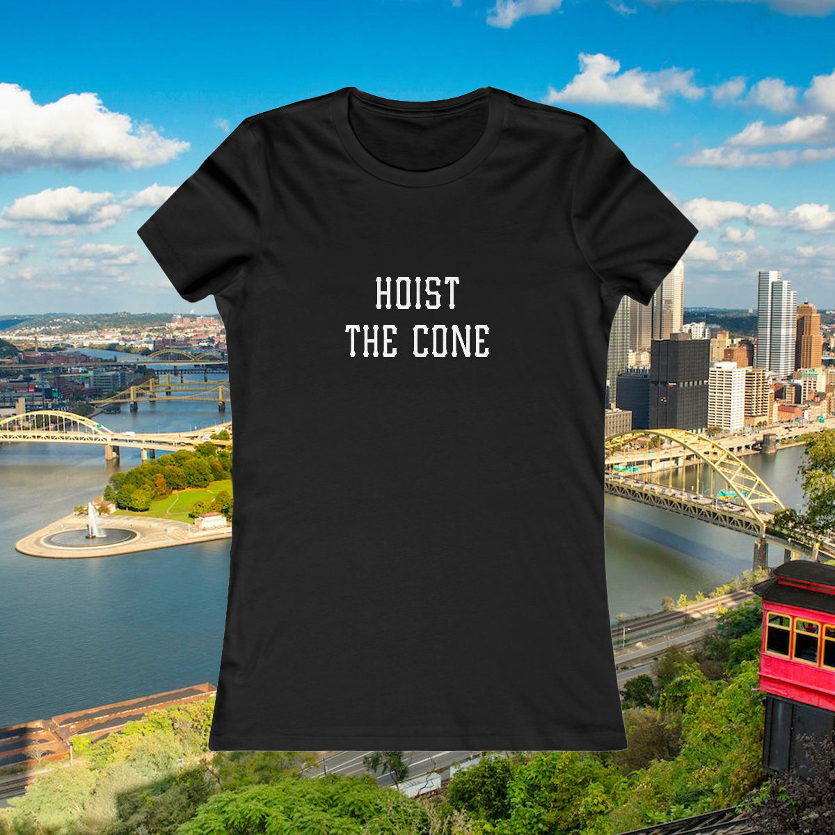 Hoist the Cone Womens Fitted TShirt, Lets Go Bucs Shirt, Pittsburgh Baseball Tee, Yinzer Game Day Shirt, Pirates Lucky Cone Soft Tee