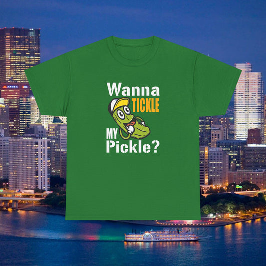 Wanna Tickle My Pickle Shirt Black & Gold Pittsburgh Hat Funny Yinzer Tee