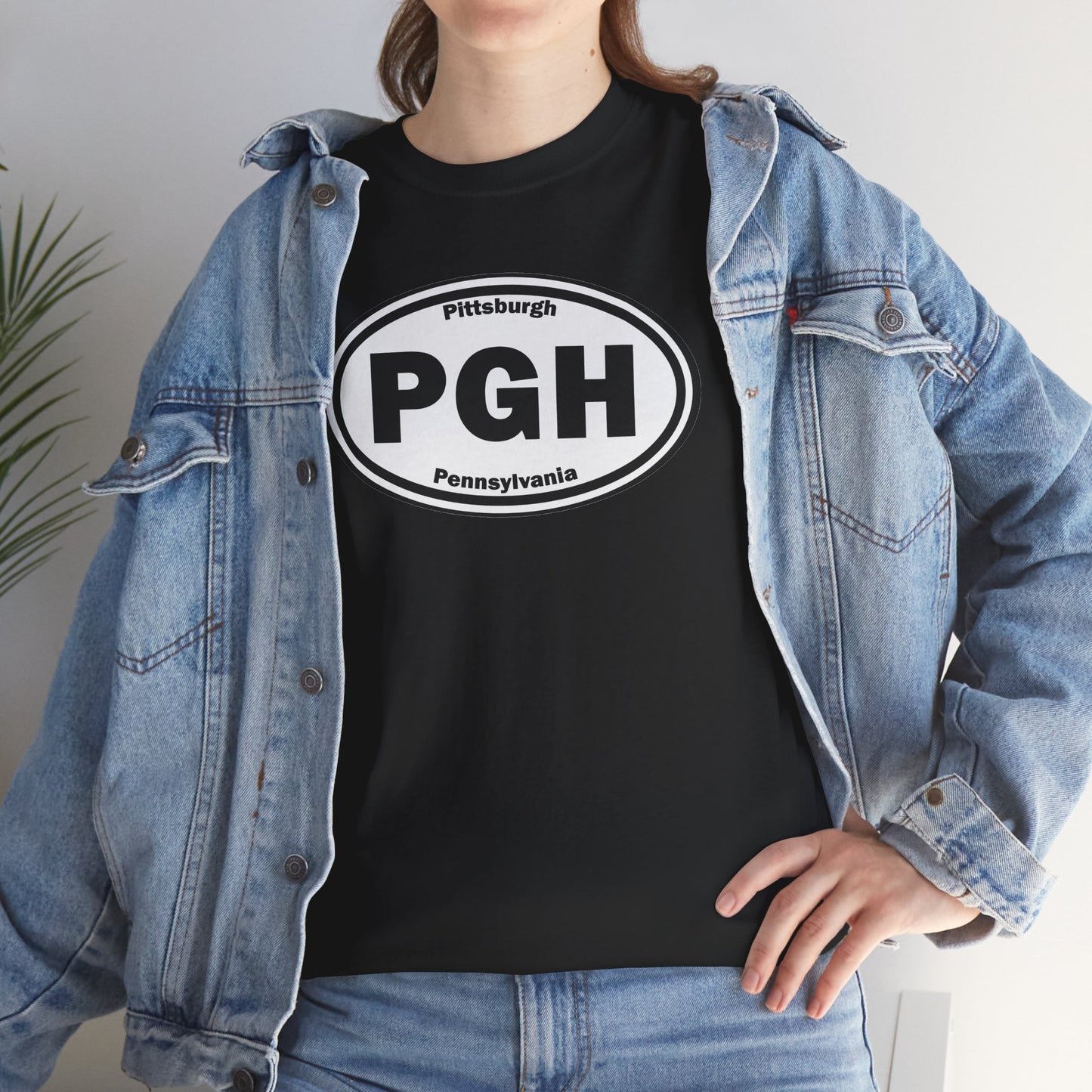 PGH Pittsburgh T-Shirt Oval Logo Front | Steel City Tee | Pittsburgh Pride Shirt | Pennsylvania Graphic Tee | PGH Gift