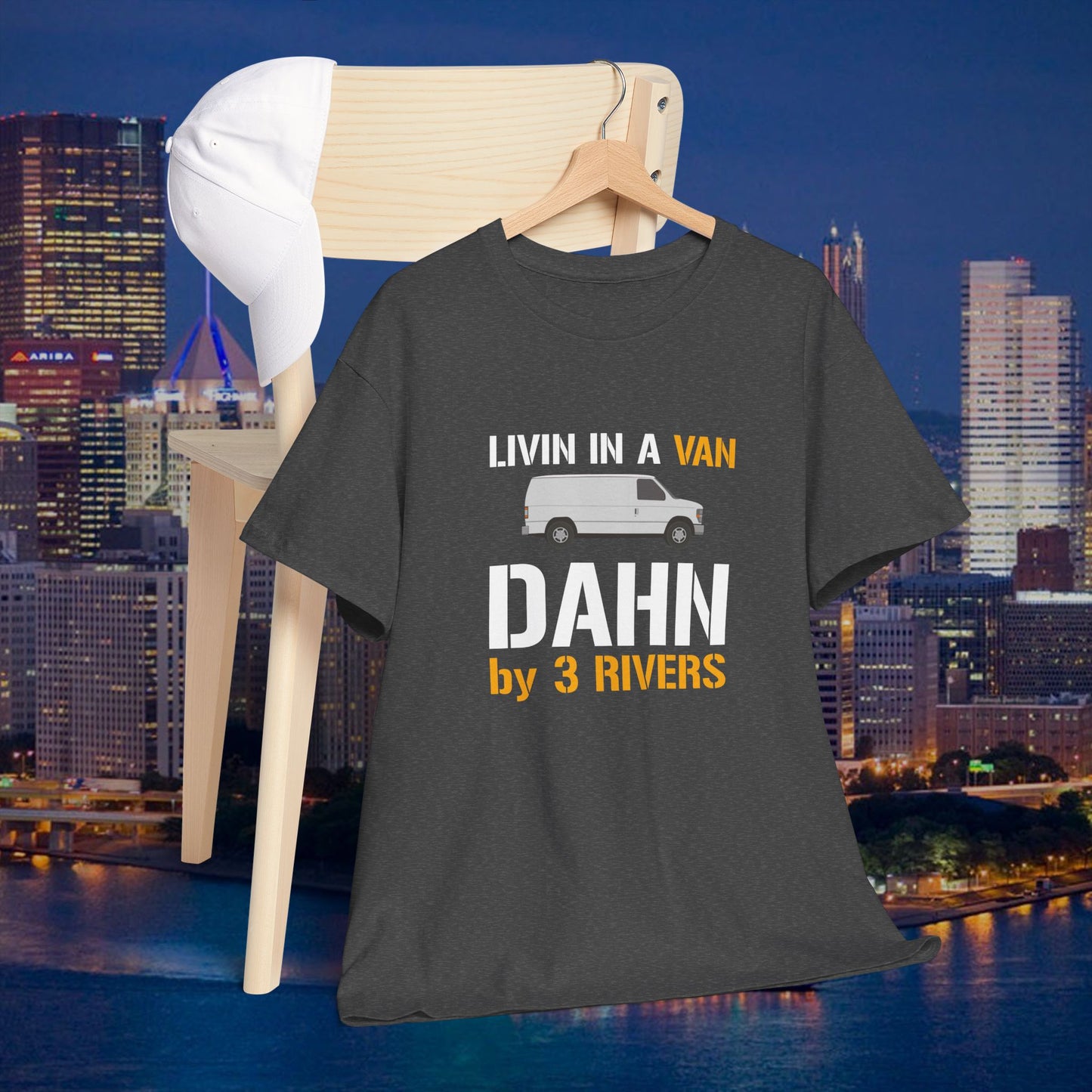 Livin in a Van Down by 3 Rivers Shirt | Pittsburgh 3 Rivers Tee | Funny Yinzer SNL-Inspired Humor