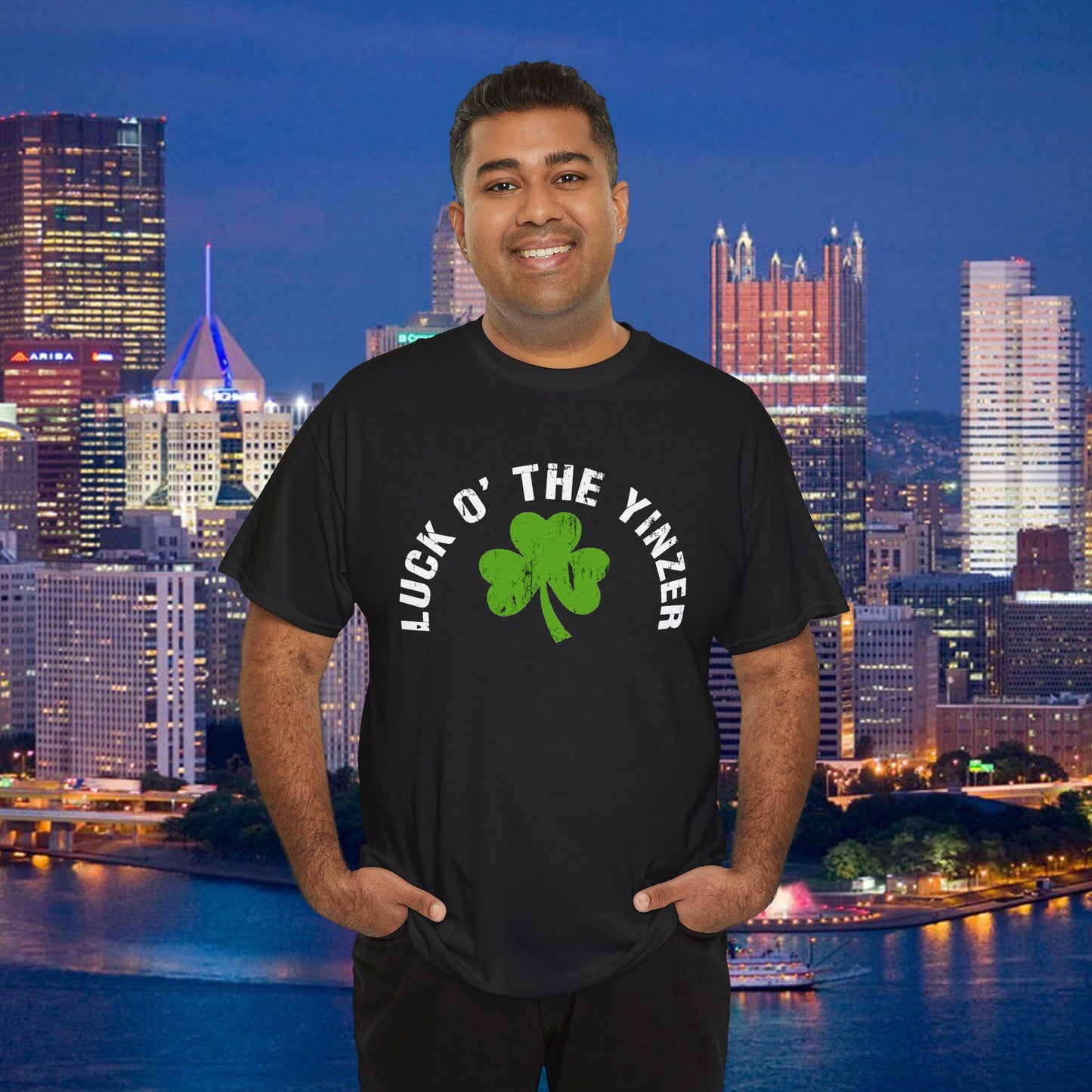 Luck O The Yinzer T-Shirt Shamrock Pittsburghese Tee | Funny St. Patricks Day Shirt | Pittsburgh Irish Gift | Yinzer Tee