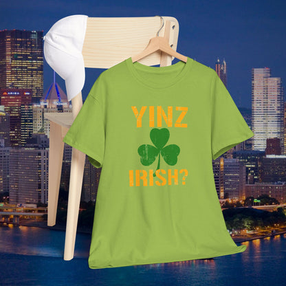 Yinz Irish T-Shirt Pittsburghese Shamrock Tee | Funny St. Patricks Day Shirt | Yinzer Irish Shirt | PGH Gift