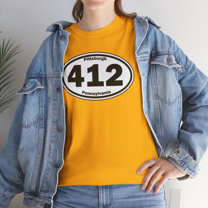 412 Pittsburgh T-Shirt Area Code Tee with Oval Design | Steel City Shirt | Pittsburgh Pride Gift | PA Graphic Tee