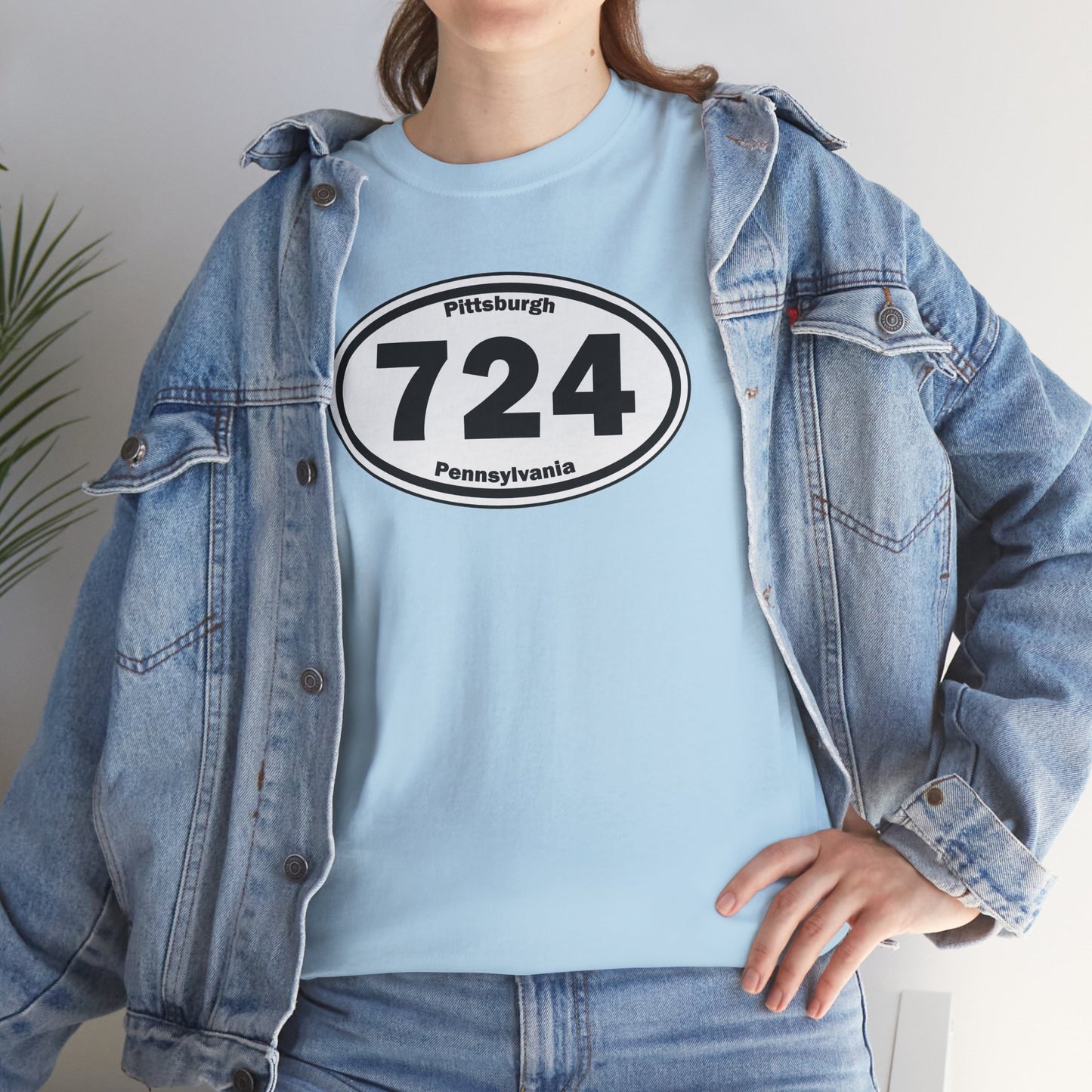 724 Area Code T-Shirt Oval Front Graphic | Western PA Tee | Pittsburgh Region Shirt | Pennsylvania Pride | 724 Gift