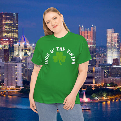 Luck O The Yinzer T-Shirt Shamrock Pittsburghese Tee | Funny St. Patricks Day Shirt | Pittsburgh Irish Gift | Yinzer Tee