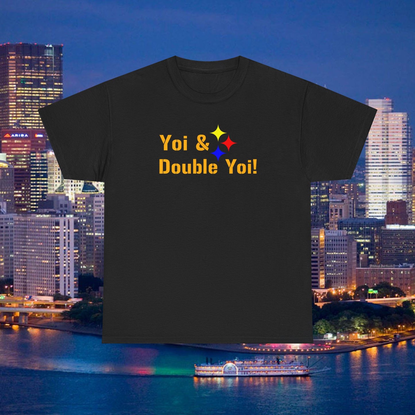 Yoi and Double Yoi! Pittsburghese T-Shirt | Vintage Steelers Fan Saying | Yinzer Sports Call Tee | Pittsburgh Football Humor Shirt
