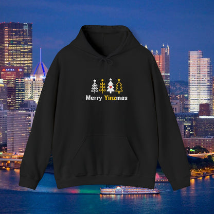 Merry Yinzmas Embroidered Hoodie, Pittsburgh Christmas Sweatshirt, Yinzer Holiday Gift, Christmas Tree Pittsburghese Hoodie
