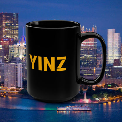 YINZ Pittsburgh Mug 15oz Black Coffee Mug | Pittsburghese Gift | Yinzer Cup | Steel City Coffee Mug | PA Pride