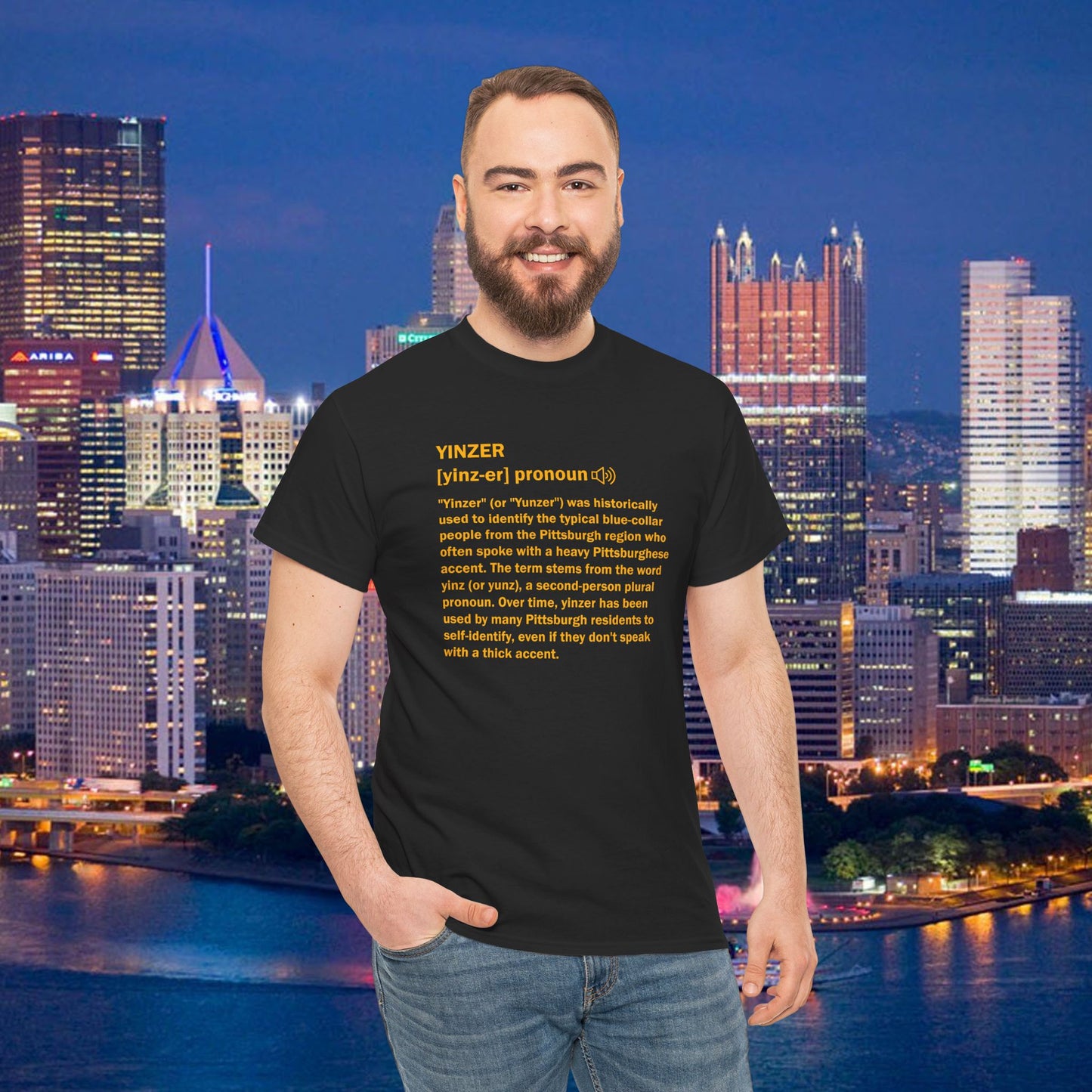 Yinzer Definition T-Shirt | Pittsburghese Slang Tee | PGH Steel City Shirt | Yinzer Pride | Funny Pittsburgh Gift