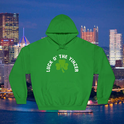 Luck O The Yinzer Hoodie Shamrock Pittsburghese Pullover | Funny St. Patricks Day Hoodie | Pittsburgh Irish Gift