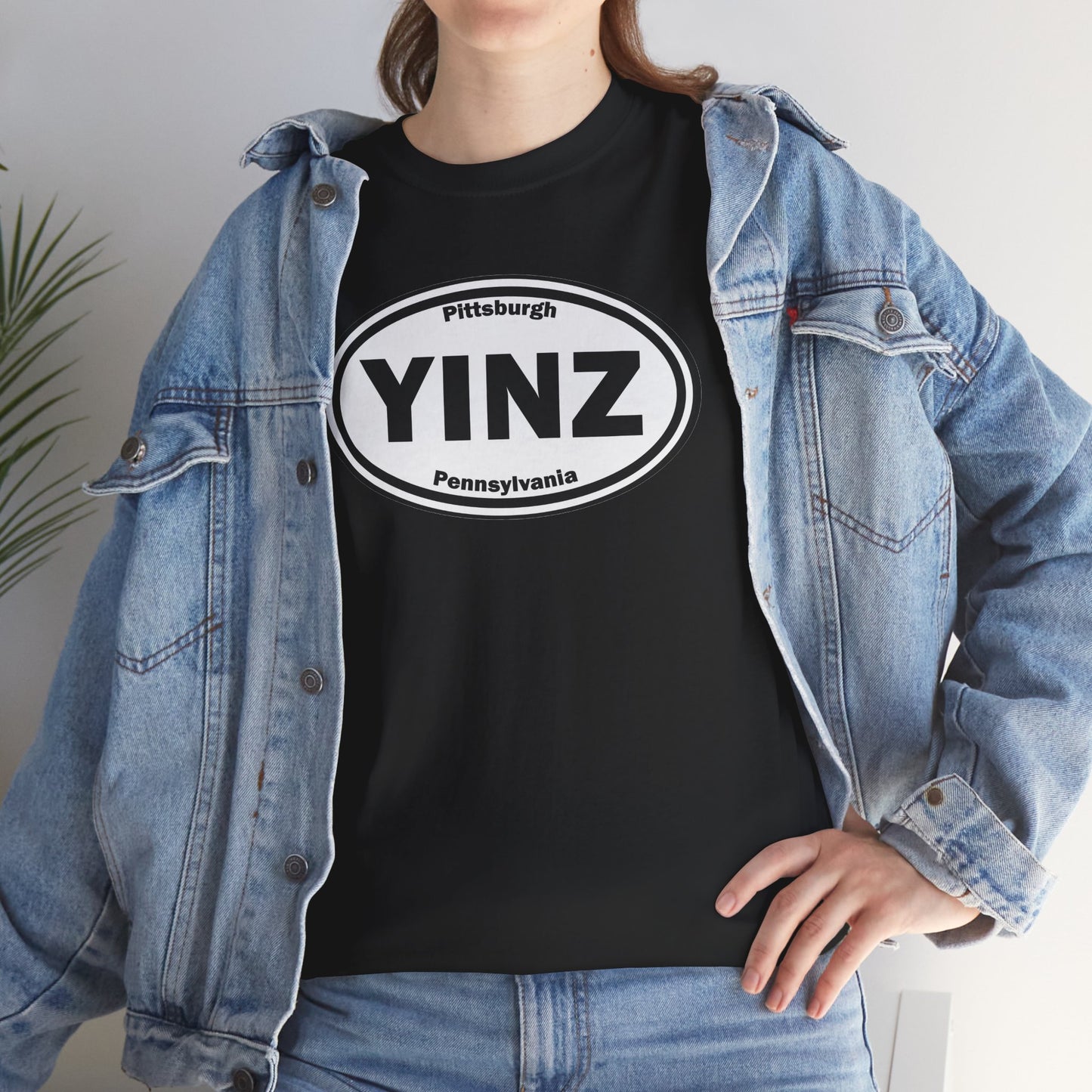 YINZ T-Shirt Pittsburghese Oval Front Graphic | Yinzer Shirt | Steel City Tee | Pittsburgh Pride | Pennsylvania Gift