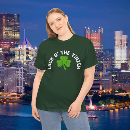 Luck O The Yinzer T-Shirt Shamrock Pittsburghese Tee | Funny St. Patricks Day Shirt | Pittsburgh Irish Gift | Yinzer Tee
