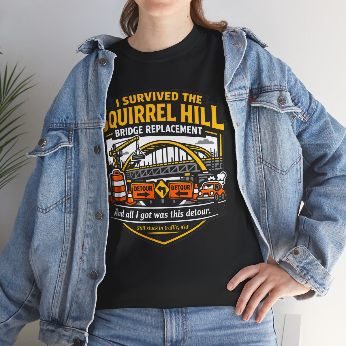 I Survived the Squirrel Hill Bridge Replacement Shirt, Funny Pittsburgh Traffic T-Shirt, Yinzer Detour Tee, Pittsburgh Roadwork Gift