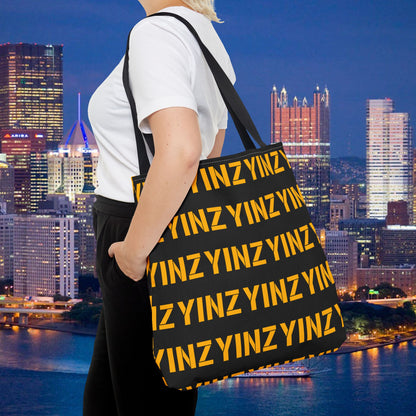 Yinz Pittsburgh Tote Bag 18x18 Canvas | Pittsburghese Pattern Shopper | Reusable Market Bag | Yinzer Gift | Steel City Bag