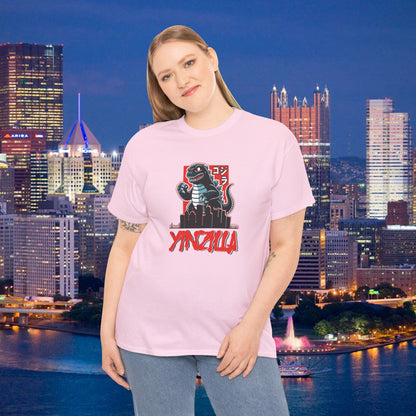YINZILLA T-Shirt  Giant Lizard & Pittsburgh Skyline Silhouette Funny Yinzer PGH Monster Tee