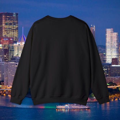 Black YINZ Embroidered Crewneck Sweatshirt, Pittsburghese Apparel, Gold Stitching, Steel City Gift, Unisex Cozy Sweater