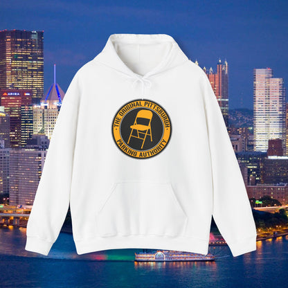 Pittsburgh Parking Chair Hoodie Original Pittsburgh Parking Authority Emblem | Funny Yinzer Pullover | Steel City Gift