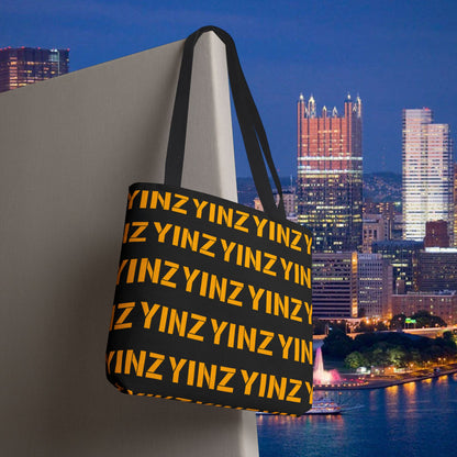Yinz Pittsburgh Tote Bag 18x18 Canvas | Pittsburghese Pattern Shopper | Reusable Market Bag | Yinzer Gift | Steel City Bag