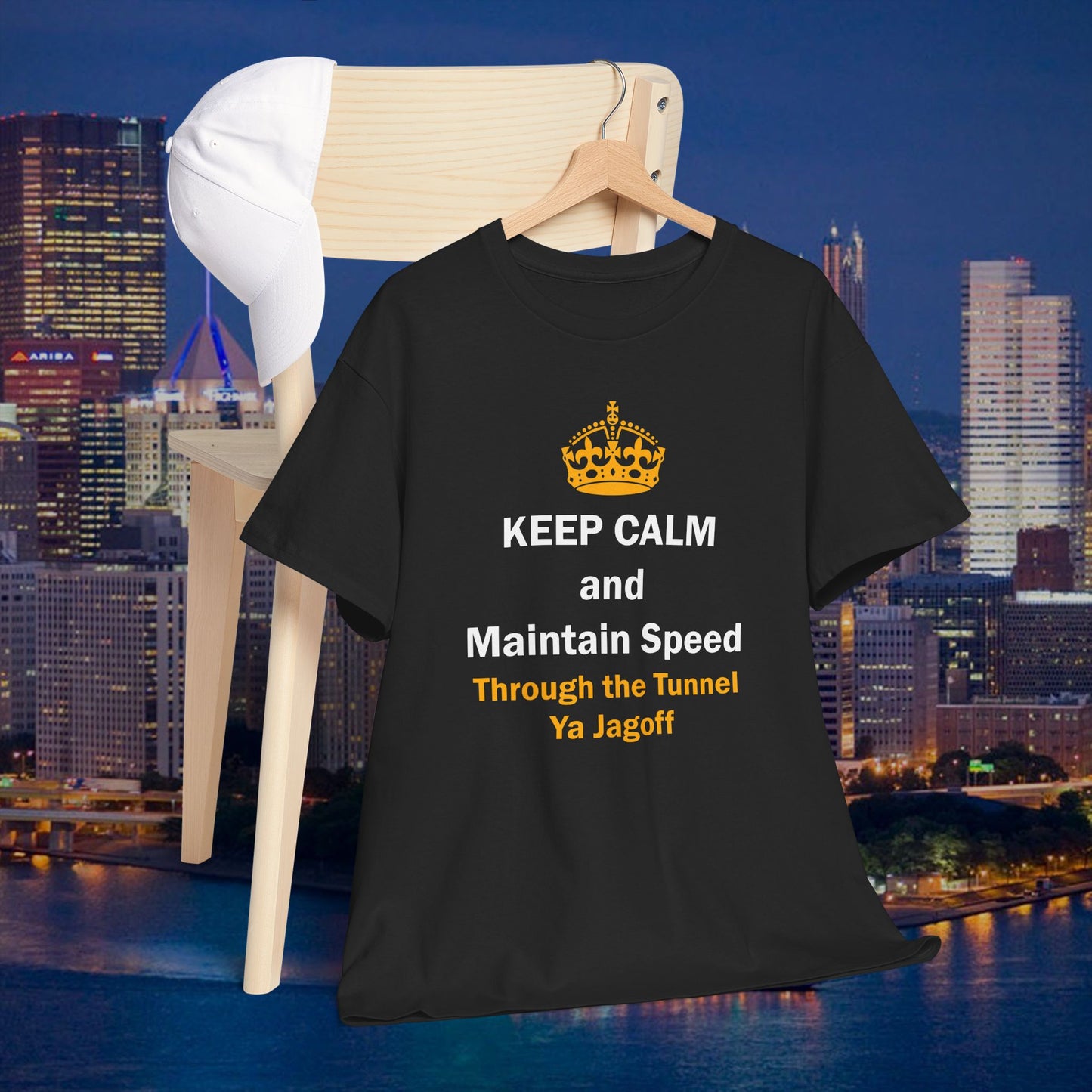 Keep Calm and Maintain Speed Through the Tunnel Ya Jagoff Shirt | Funny Pittsburgh Tunnel Traffic Tee | Yinzer Humor