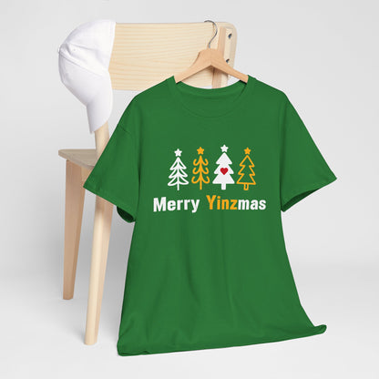 Merry Yinzmas T-Shirt, Pittsburgh Christmas Shirt, Stylized Tree Tee, Yinzer Holiday Gift, Pittsburghese Christmas Shirt