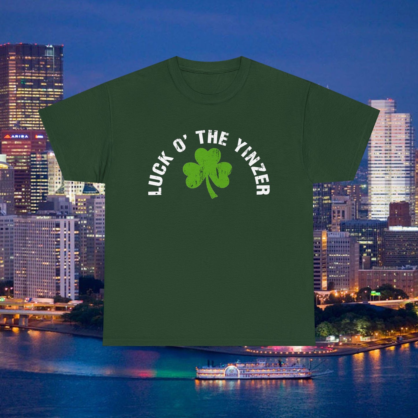 Luck O The Yinzer T-Shirt Shamrock Pittsburghese Tee | Funny St. Patricks Day Shirt | Pittsburgh Irish Gift | Yinzer Tee