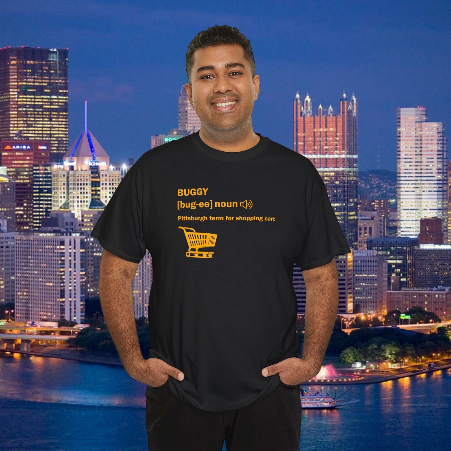 Buggy (Shopping Cart) Pittsburghese Definition T-Shirt | Yinzer Slang PGH Gift | Pittsburgh Humor Tee