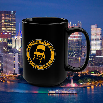 Pittsburgh Parking Authority 15oz Coffee Mug : Original Pittsburgh Parking Authority Chair Emblem | Funny Yinzer Coffee Mug | Steel City Gift
