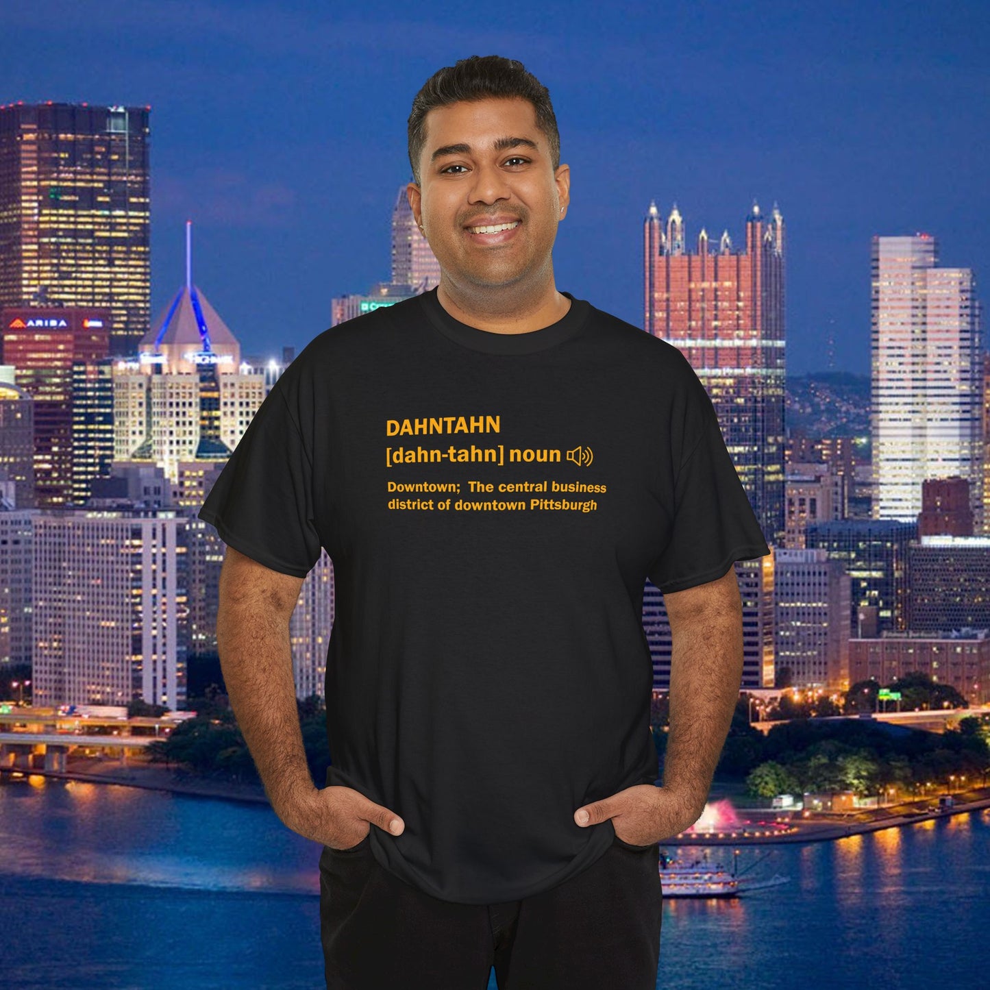 Dahntahn Definition T-Shirt | Pittsburghese Yinzer Downtown Tee | PGH Slang Gift | Steel City Humor Shirt