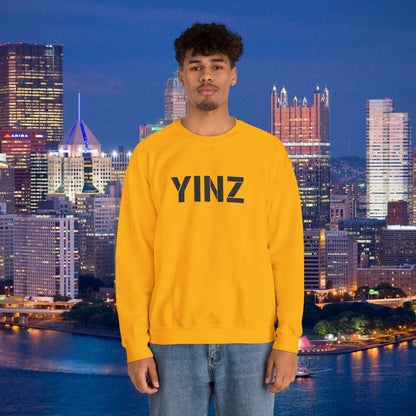 YINZ Gold Embroidered Sweatshirt | Pittsburghese Crewneck | Yinzer Gift