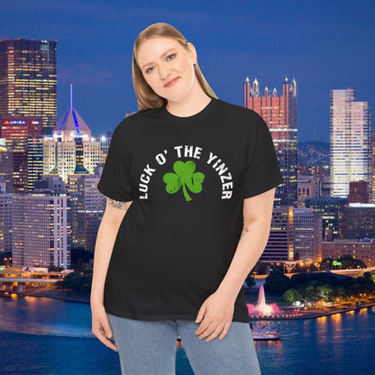 Luck O The Yinzer T-Shirt Shamrock Pittsburghese Tee | Funny St. Patricks Day Shirt | Pittsburgh Irish Gift | Yinzer Tee