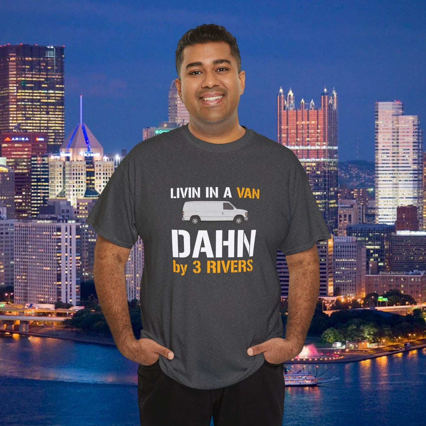 Livin in a Van Down by 3 Rivers Shirt | Pittsburgh 3 Rivers Tee | Funny Yinzer SNL-Inspired Humor