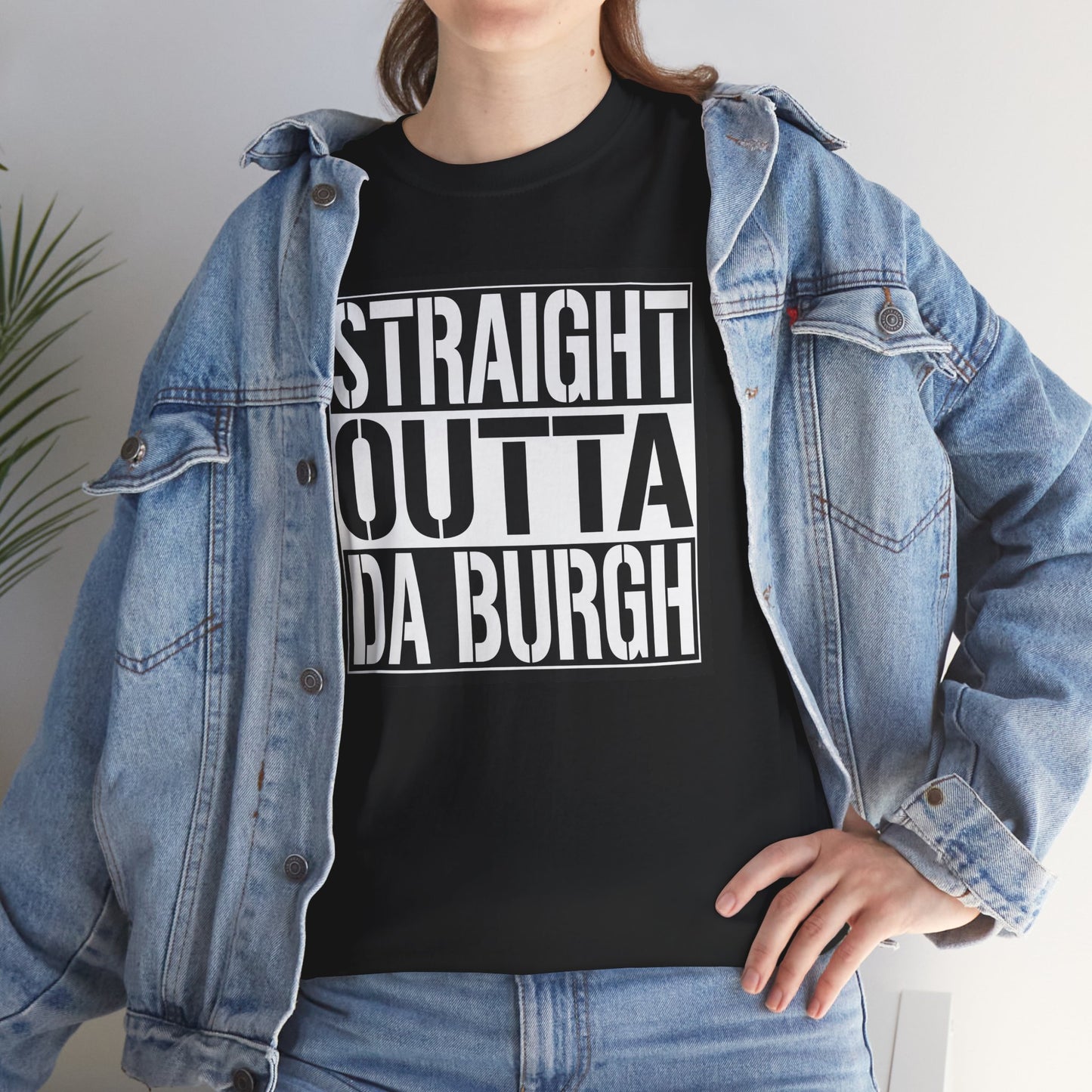 Straight Outta Da Burgh T-Shirt | Pittsburgh Parody Block Tee | Yinzer PGH Humor Shirt | Steel City Gift