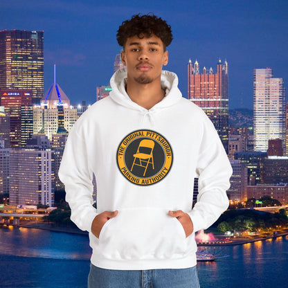 Pittsburgh Parking Chair Hoodie Original Pittsburgh Parking Authority Emblem | Funny Yinzer Pullover | Steel City Gift