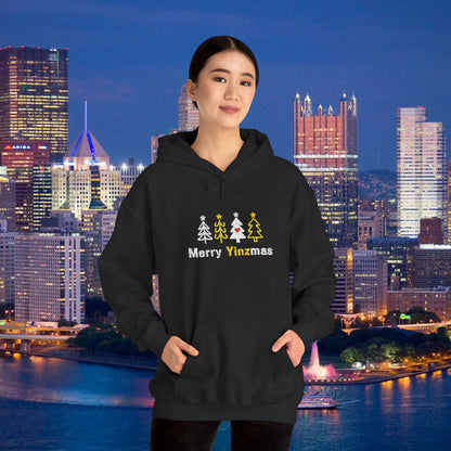 Merry Yinzmas Embroidered Hoodie, Pittsburgh Christmas Sweatshirt, Yinzer Holiday Gift, Christmas Tree Pittsburghese Hoodie