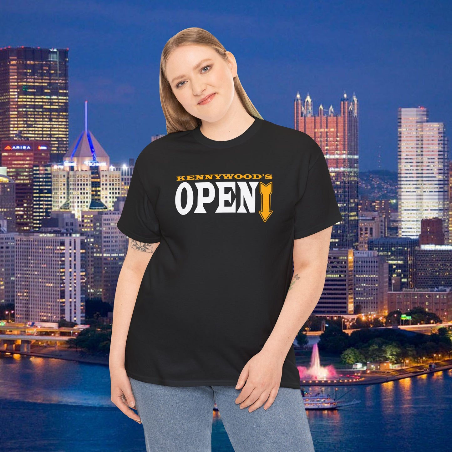 Kennywoods Open Shirt | Funny Pittsburghese Tee | Yinzer Slang Zippers Down Joke | Pittsburgh Humor