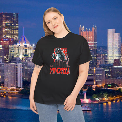 YINZILLA T-Shirt  Giant Lizard & Pittsburgh Skyline Silhouette Funny Yinzer PGH Monster Tee