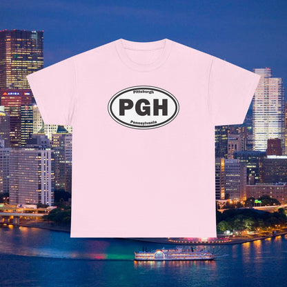 PGH Pittsburgh T-Shirt Oval Logo Front | Steel City Tee | Pittsburgh Pride Shirt | Pennsylvania Graphic Tee | PGH Gift