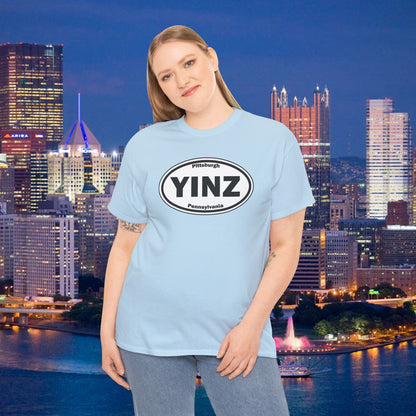 YINZ T-Shirt Pittsburghese Oval Front Graphic | Yinzer Shirt | Steel City Tee | Pittsburgh Pride | Pennsylvania Gift