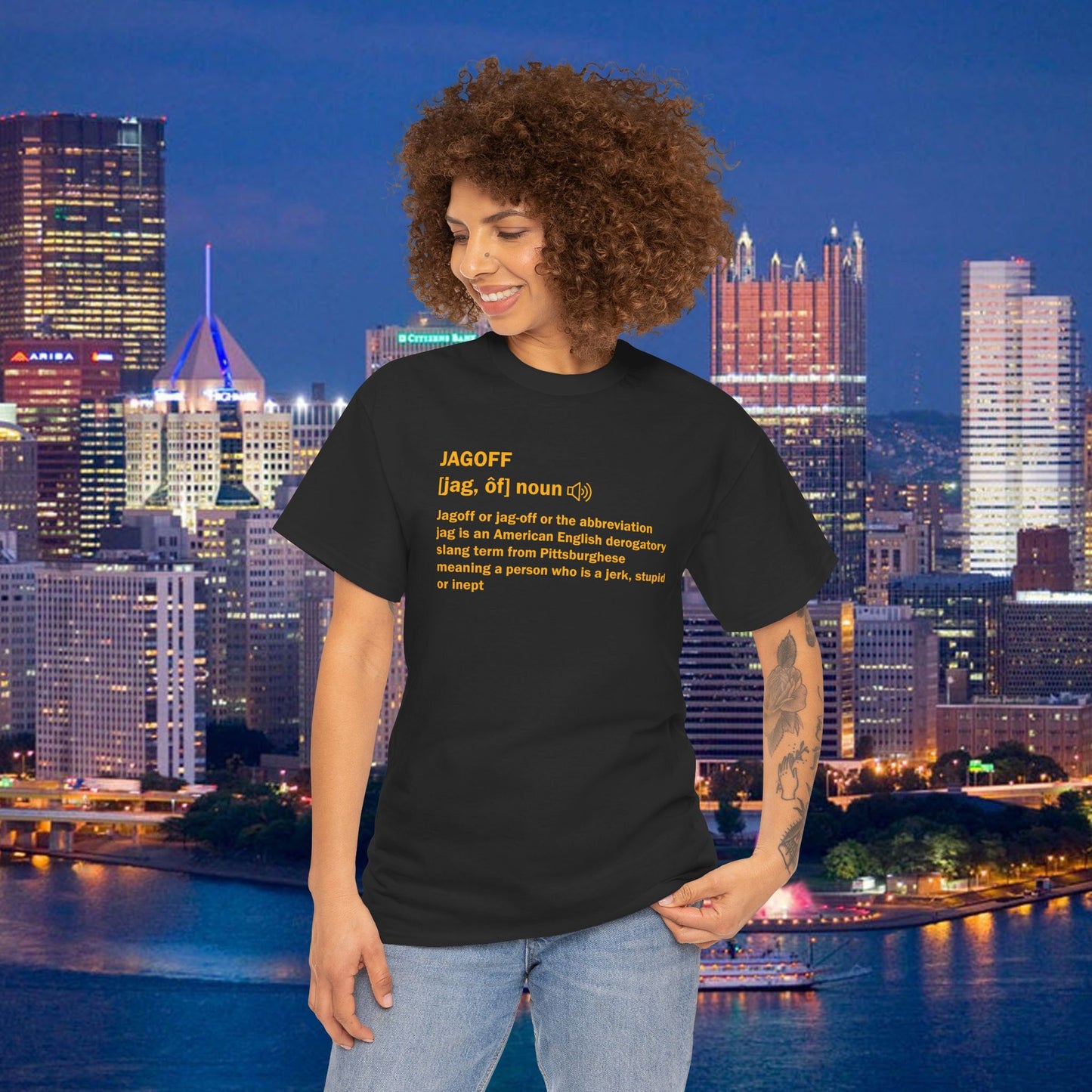 Jagoff Definition T-Shirt | Pittsburghese Slang Tee | Yinzer Humor Shirt | PGH Steel City Gift | Funny Pittsburgh Apparel
