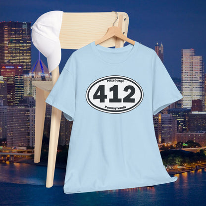 412 Pittsburgh T-Shirt Area Code Tee with Oval Design | Steel City Shirt | Pittsburgh Pride Gift | PA Graphic Tee