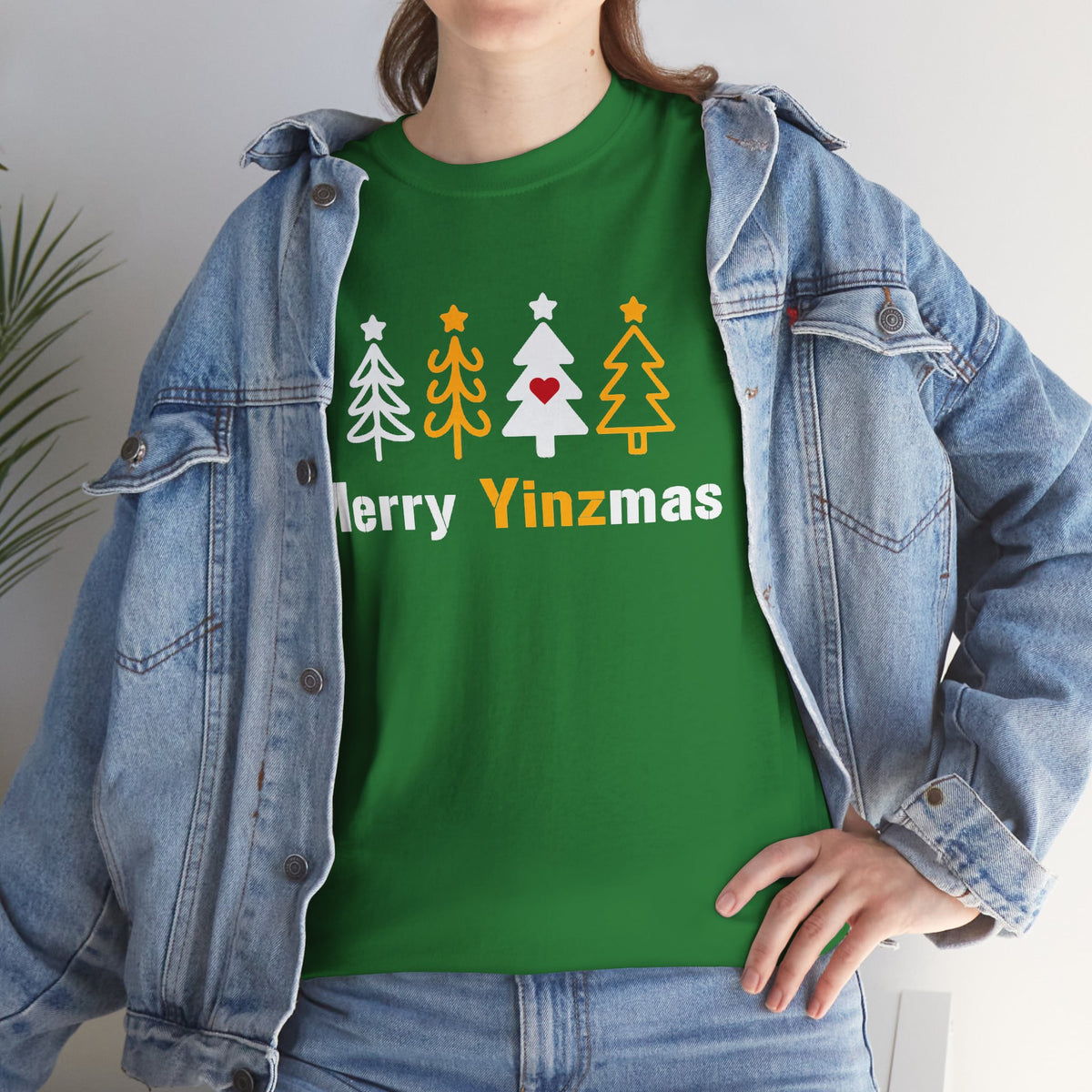 Merry Yinzmas T-Shirt, Pittsburgh Christmas Shirt, Stylized Tree Tee, Yinzer Holiday Gift, Pittsburghese Christmas Shirt