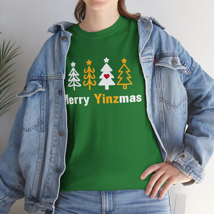 Merry Yinzmas T-Shirt, Pittsburgh Christmas Shirt, Stylized Tree Tee, Yinzer Holiday Gift, Pittsburghese Christmas Shirt