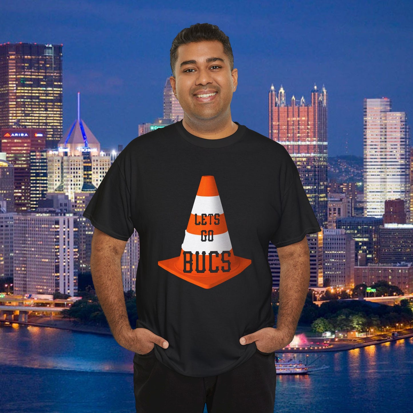 Lets Go Bucs Traffic Cone Shirt, Pittsburgh Pirates Fan Tee, Lucky Cone Baseball Shirt, Pittsburgh Baseball Graphic T Shirt