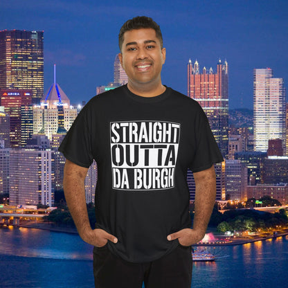Straight Outta Da Burgh T-Shirt | Pittsburgh Parody Block Tee | Yinzer PGH Humor Shirt | Steel City Gift