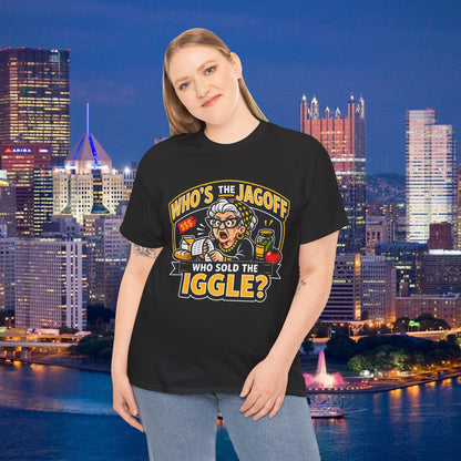 Who Sold the Iggle T-Shirt, Pittsburgh Jagoff Shirt, Funny Yinzer Grocery Tee, Pittsburghese Humor Gift, Black and Gold Local Shirt