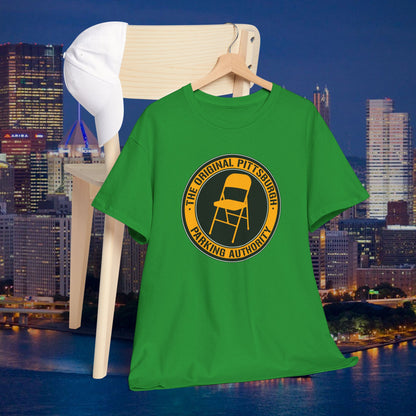 Original Pittsburgh Parking Authority T-Shirt | Folding Chair Parking Spot Saver | Pittsburgh Humor Jagoff Yinzer PGH Tee