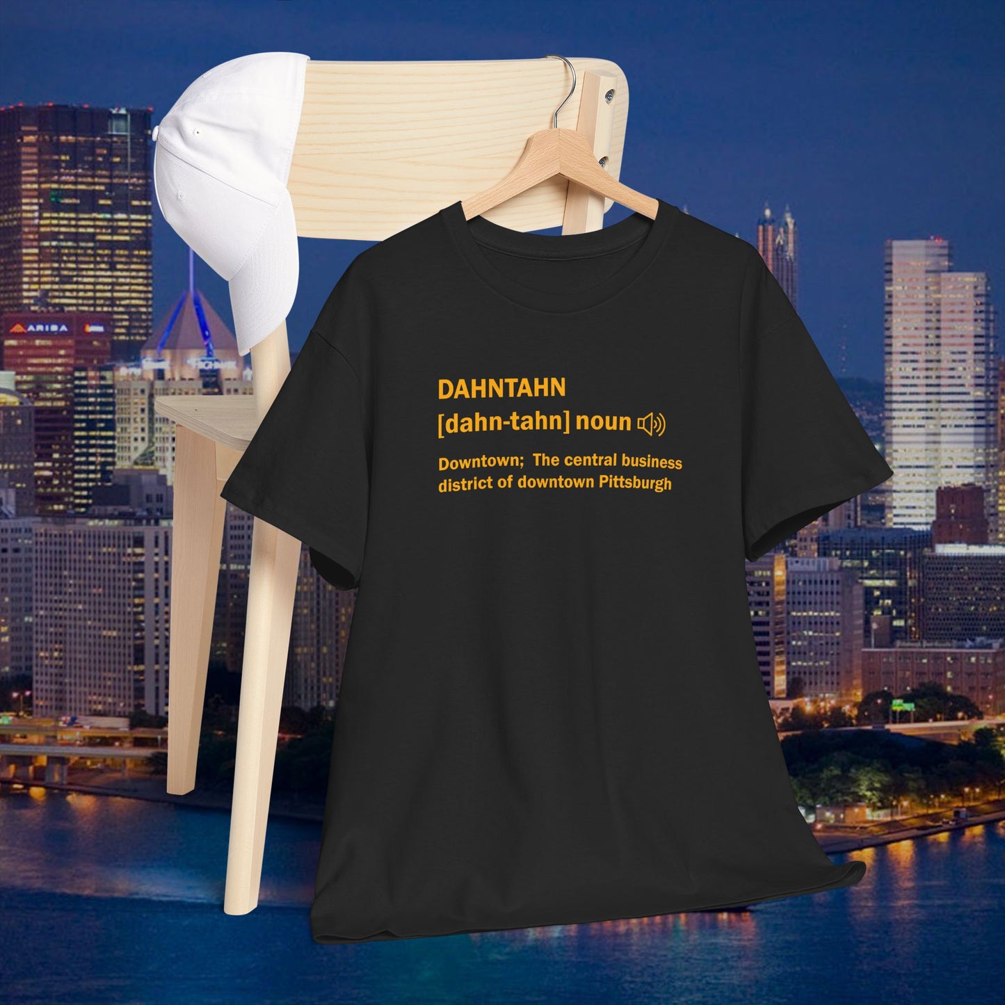 Dahntahn Definition T-Shirt | Pittsburghese Yinzer Downtown Tee | PGH Slang Gift | Steel City Humor Shirt