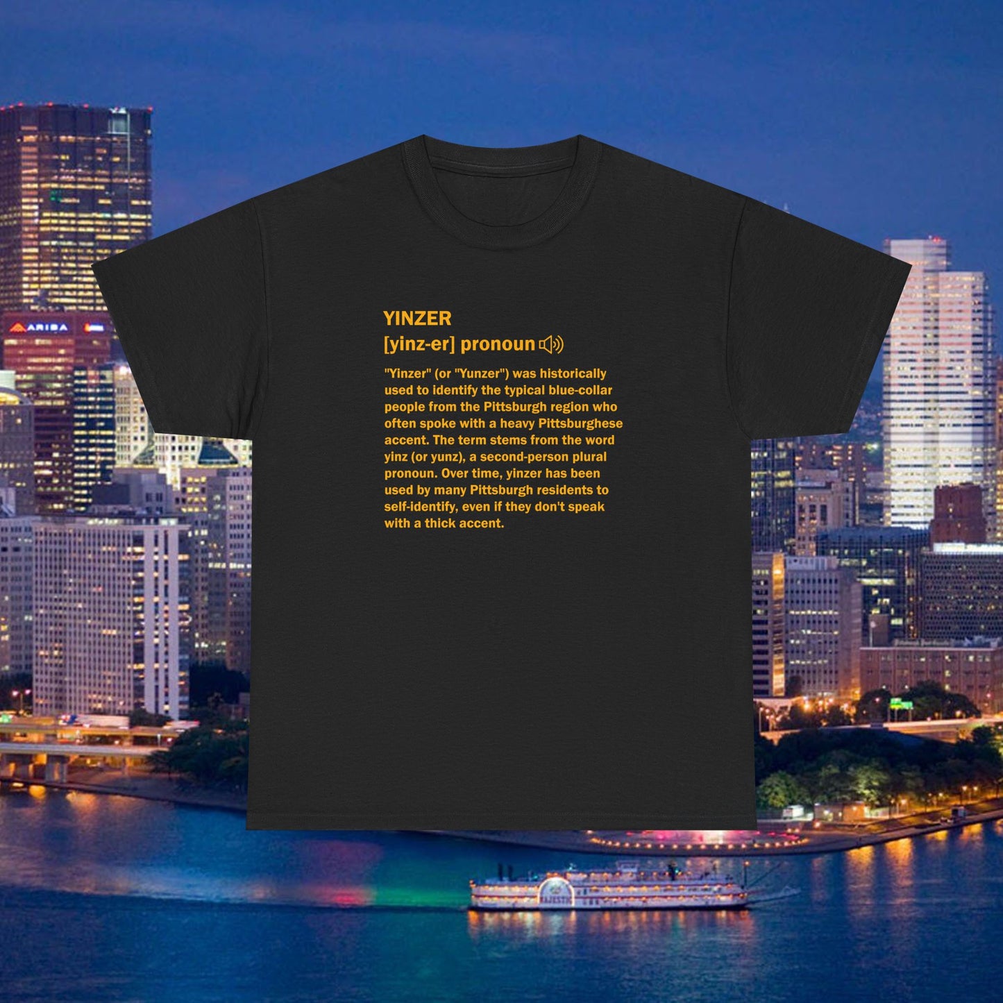 Yinzer Definition T-Shirt | Pittsburghese Slang Tee | PGH Steel City Shirt | Yinzer Pride | Funny Pittsburgh Gift